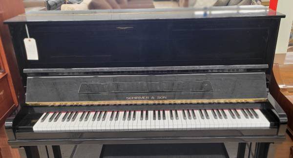 Gorgeous Ebony Schirmer &Amp; Son Studio Piano - Image 2 Gorgeous Ebony Schirmer &Amp; Son Studio Piano - Image 2