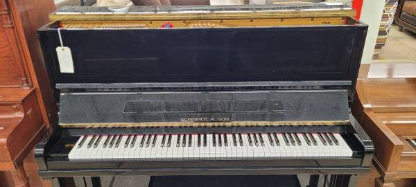 Gorgeous Ebony Schirmer &Amp; Son Studio Piano - Image 3 Gorgeous Ebony Schirmer &Amp; Son Studio Piano - Image 3