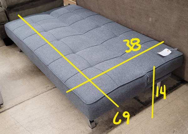 E-Z Fold Modern Grey Tweed Futon Couch - Image 5 E-Z Fold Modern Grey Tweed Futon Couch - Image 5