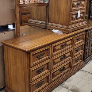 Vintage Lowboy Dresser and End Table w/Vanity Mirror