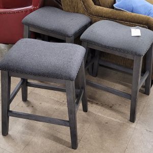 Grey Counter Height Stools Set of 3