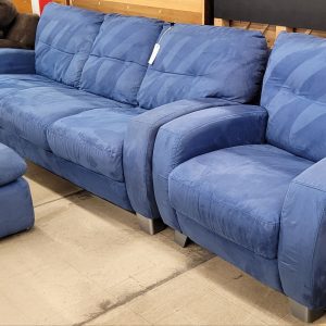 Sky Blue Couch/Chair/Ottoman by:DeLuca Italia