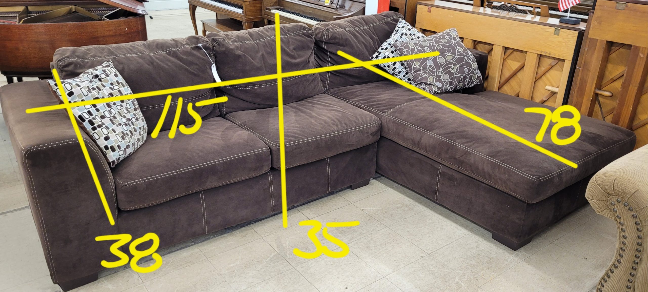 Cozy Chocolate Sectional - Image 5 Cozy Chocolate Sectional - Image 5