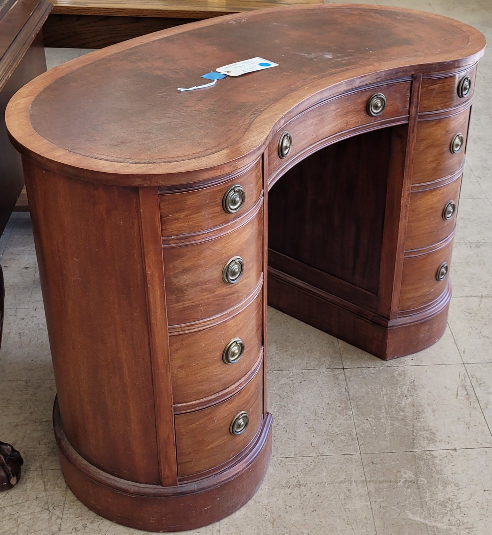 Antique Kidney Shaped Desk - Image 2 Antique Kidney Shaped Desk - Image 2