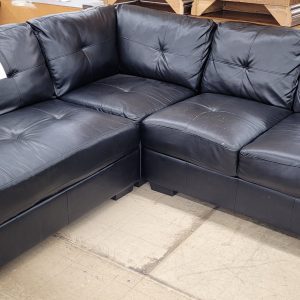 Black Leather Sectional