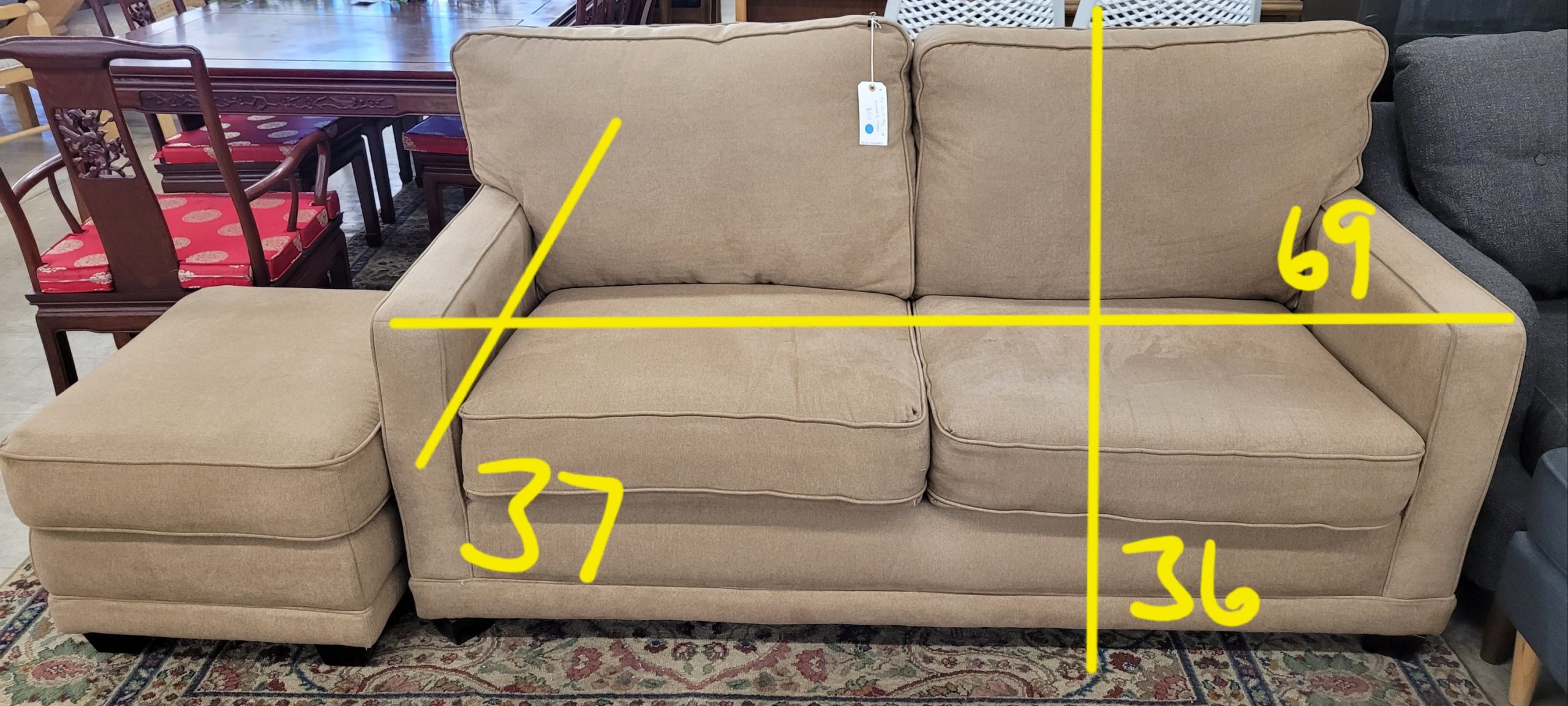 Tan La-Z-Boy Loveseat &Amp; Ottoman - Image 6 Tan La-Z-Boy Loveseat &Amp; Ottoman - Image 6