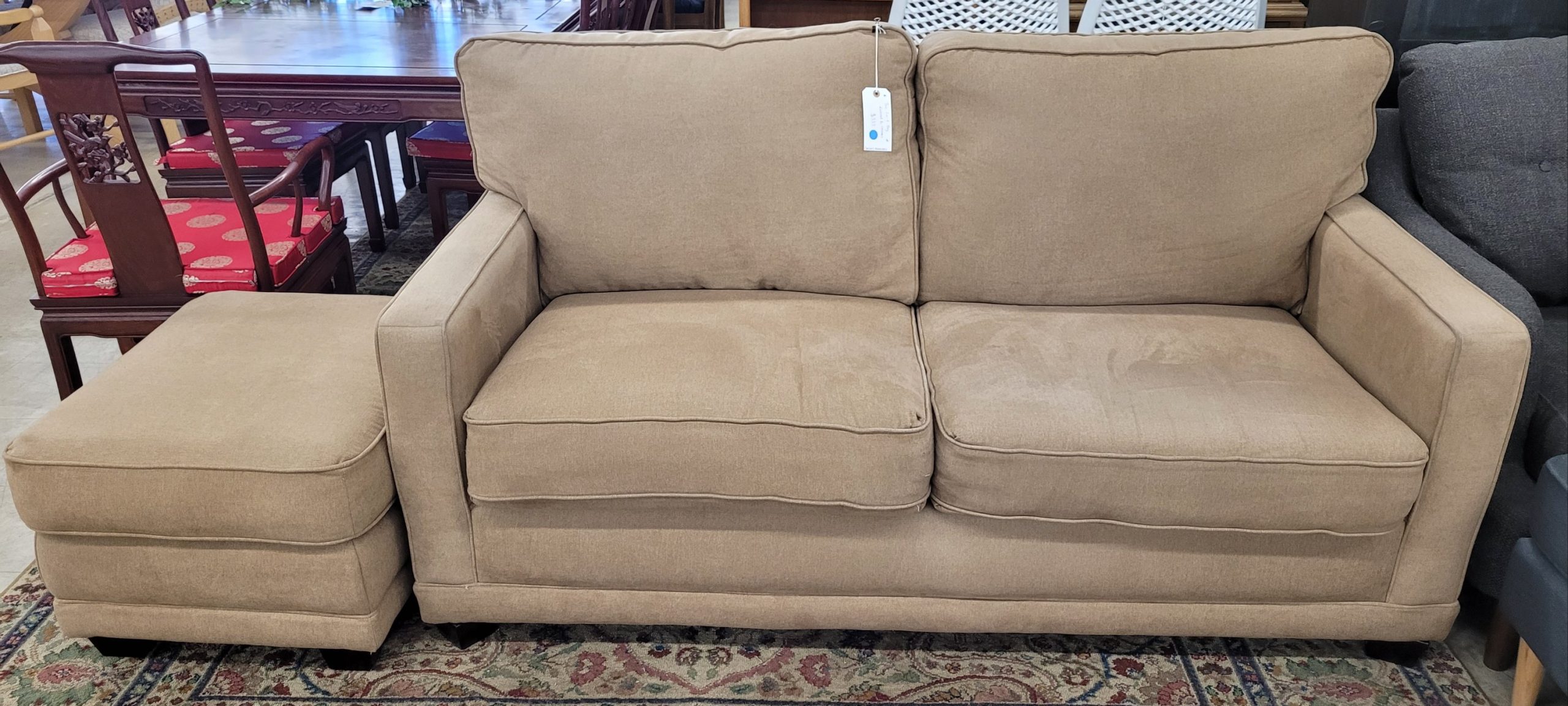 Tan La-Z-Boy Loveseat &Amp; Ottoman - Image 2 Tan La-Z-Boy Loveseat &Amp; Ottoman - Image 2