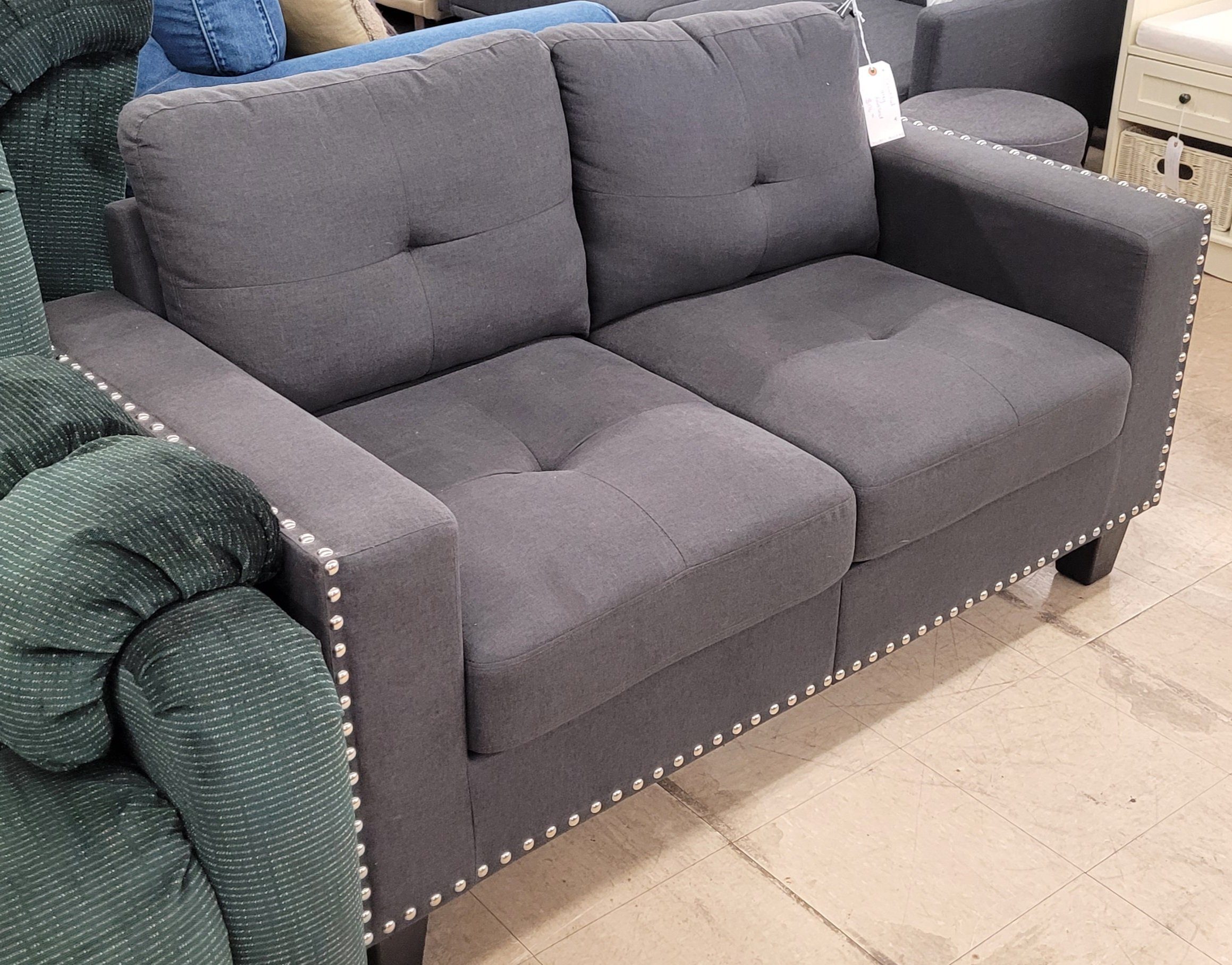 Beautiful Grey Loveseat - Image 3 Beautiful Grey Loveseat - Image 3